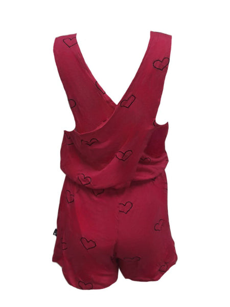 TEREZ Girl's Pink Outline Hearts Jumpsuit #14118713 NWT