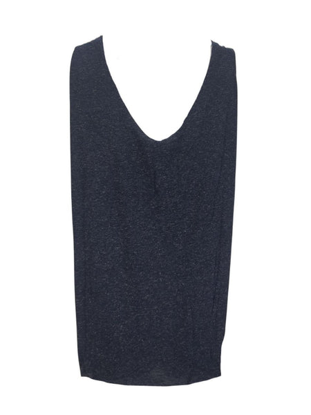 TEREZ Women's Blue Poly Linen Knub Tank Shirt #23708319 NWT