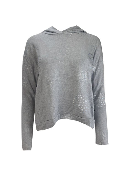 TEREZ Women's Grey Hologram Starbust Hoodie #22208324 NWT