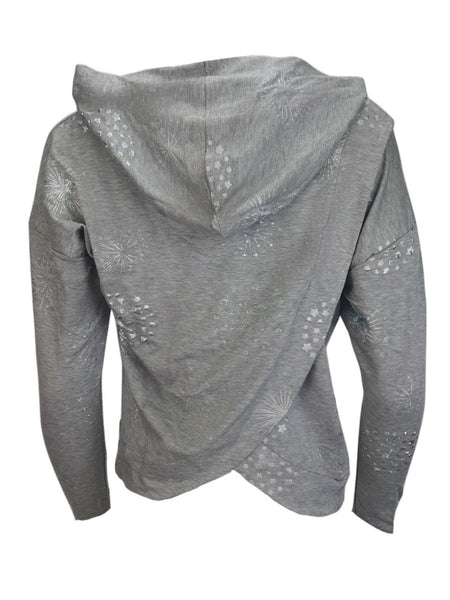 TEREZ Women's Grey Hologram Starbust Hoodie #22208324 NWT