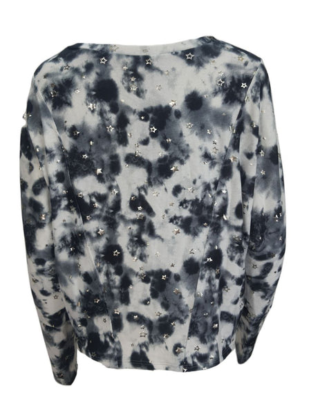 TEREZ Women's Multicolor Star Foil Sweatshirt #24848585 Large NWT