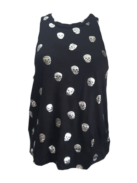 TEREZ Women's Black Starry Eyed Skull Tank #22168019 XS NWT