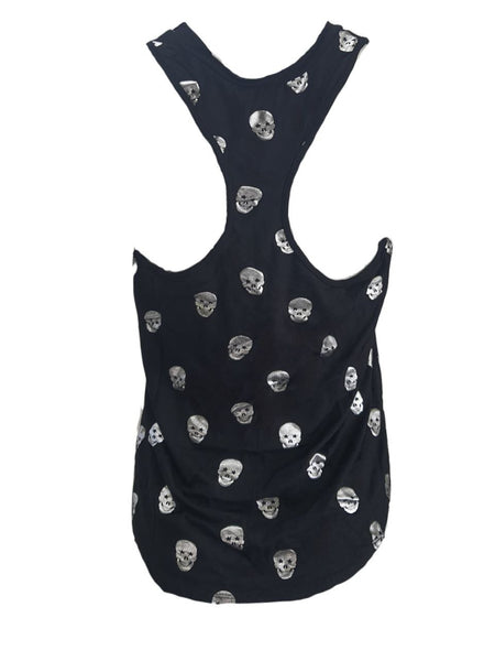 TEREZ Women's Black Starry Eyed Skull Tank #22168019 XS NWT