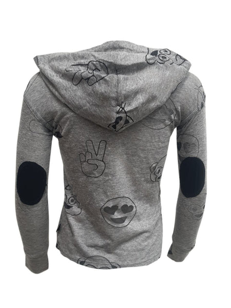 TEREZ Girl's Grey Emoji Hoodie #38603800 Medium NWT