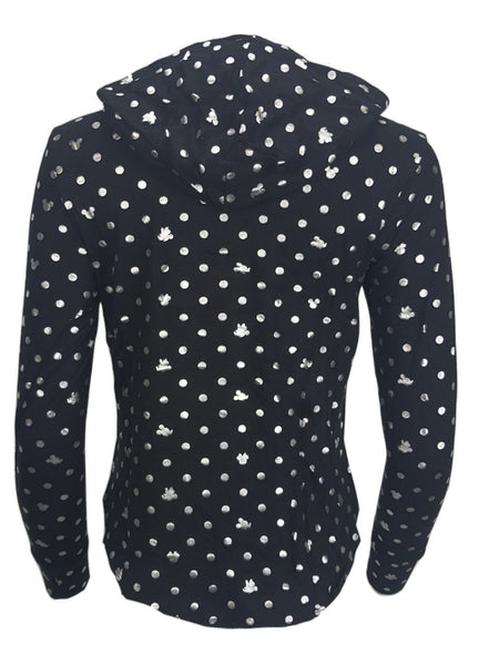 TEREZ Women's Black Mickey And Minnie Hoodie #12278478 Large NWT