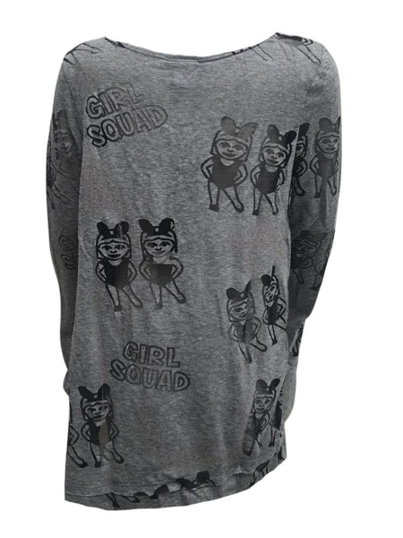 TEREZ Girl's Grey Long Sleeve Shirt #11087724 NWT