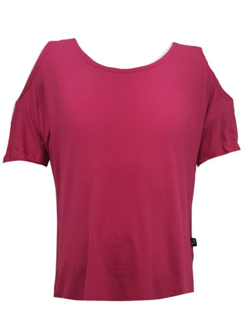 TEREZ Girl's Pink Cold Shoulder Shirt #1252550 Small NWT