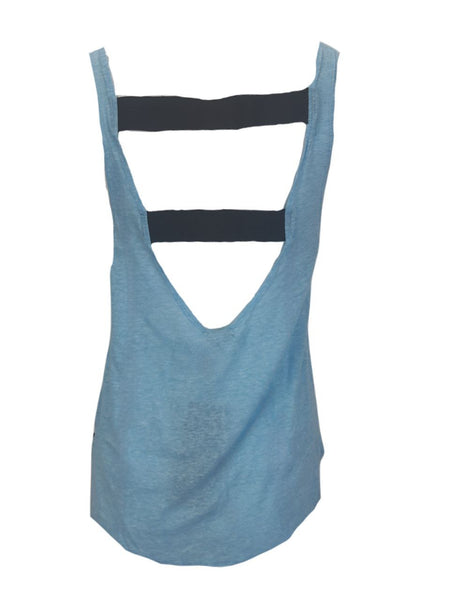 TEREZ Women's Blue Heathered Teal Tank Shirt #421021091 NWT