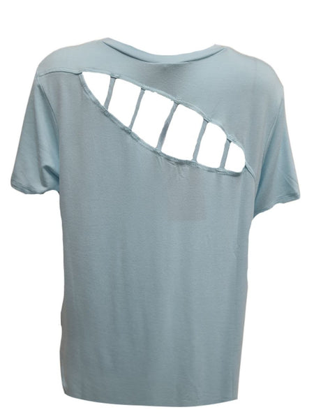 TEREZ Girl's Blue Crew Neck Shirt #1252550 Large NWT