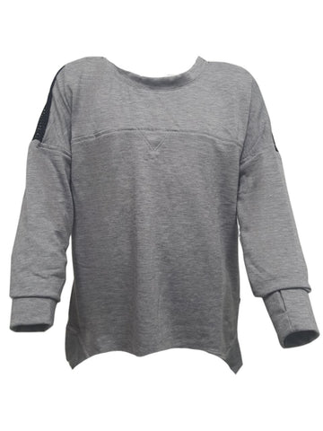 TEREZ Girl's Grey French Terry Sweatshirt #12428197 NWT