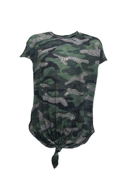TEREZ Girl's Green Camo Tank #311018165 Medium NWT