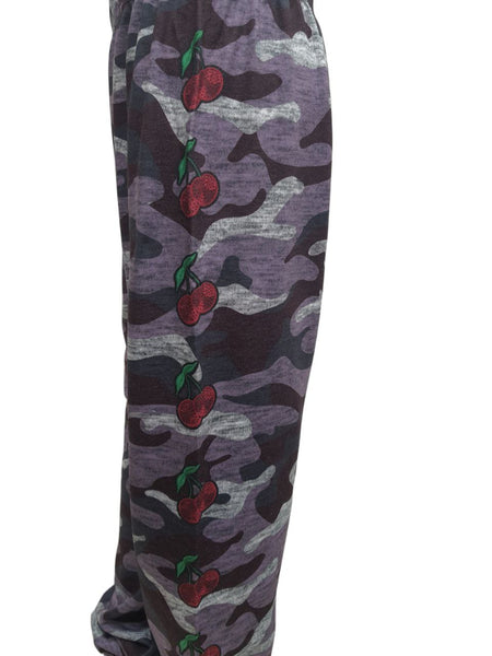 TEREZ Girl's Multicolor Cherry Camo Pants #12588183 Large NWT