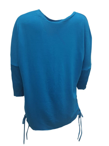 TEREZ Girl's Blue Lace Long Sleeve Shirt #1105549 Large NWT