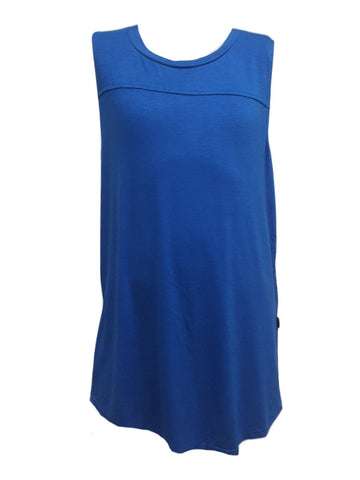 TEREZ Girl's Blue Open Back Tank Shirt #11567917 Large NWT