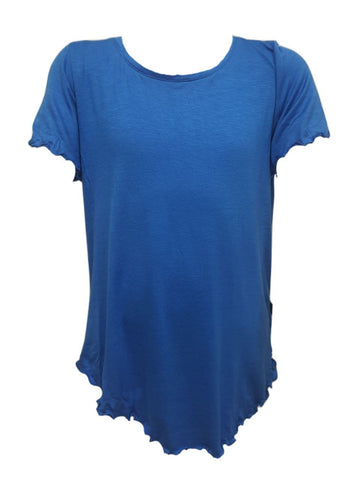 TEREZ Girl's Blue Crisscross Back T-Shirt #11827917 NWT