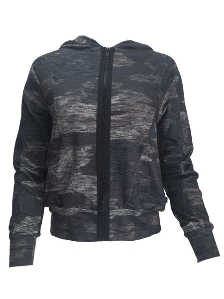 TEREZ Women's Grey Exposed Zip Hoodie #22567734 NWT