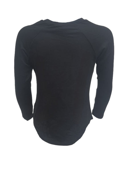 TEREZ Girl's Black Cereal Long Sleeve Shirt #322037860 Large NWT