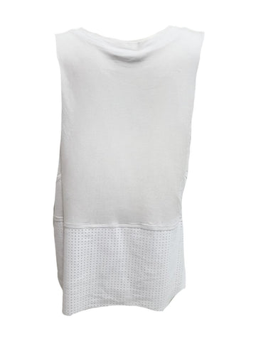 TEREZ Girl's White Pinhole Tank Shirt #14028531 Large NWT
