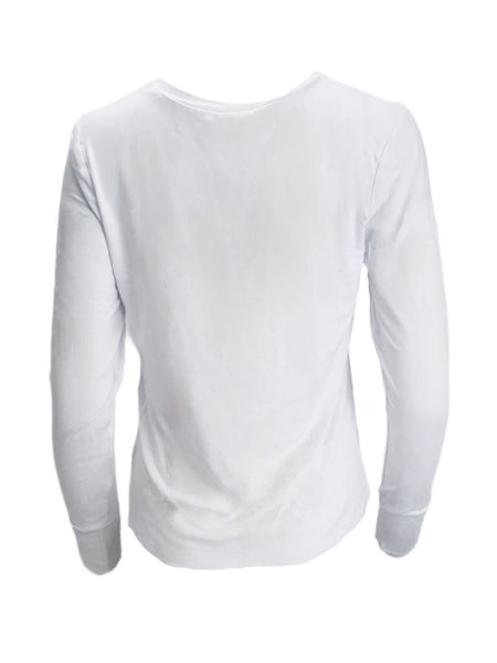 TEREZ Women's White Ruched Long Sleeve Shirt #2412547 XS NWT