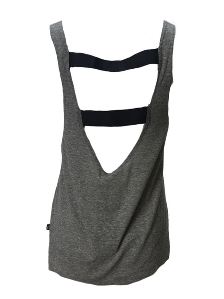 TEREZ Women's Grey Ribbon Tank #49402846 NWT