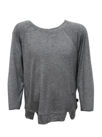TEREZ Girl's Grey Slitted Long Sleeve Shirt #12528026 NWT