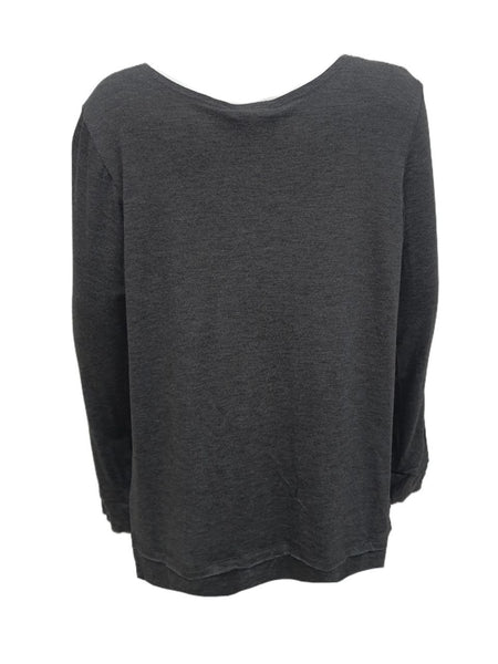 TEREZ Girl's Grey Long Sleeve Round Neck Shirt #1100545 NWT