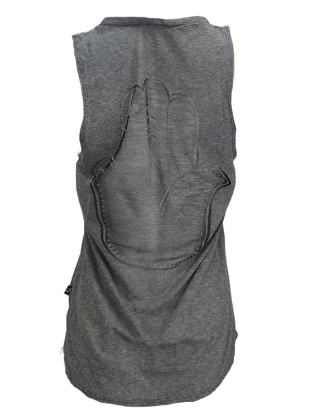 TEREZ Women's Grey Hamsa Burnout Tank Shirt #22557787 NWT