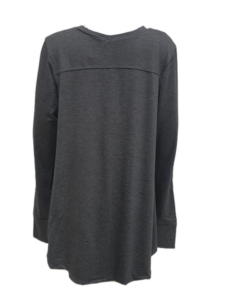 TEREZ Girl's Grey Long Sleeve Tunic Shirt #1141545 X-Large NWT