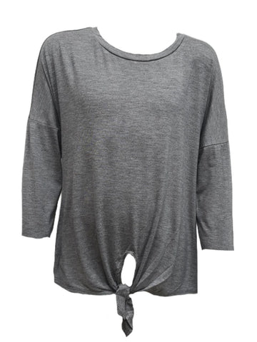 TEREZ Girl's Grey Bow Long Sleeve Shirt #12628026 Large NWT
