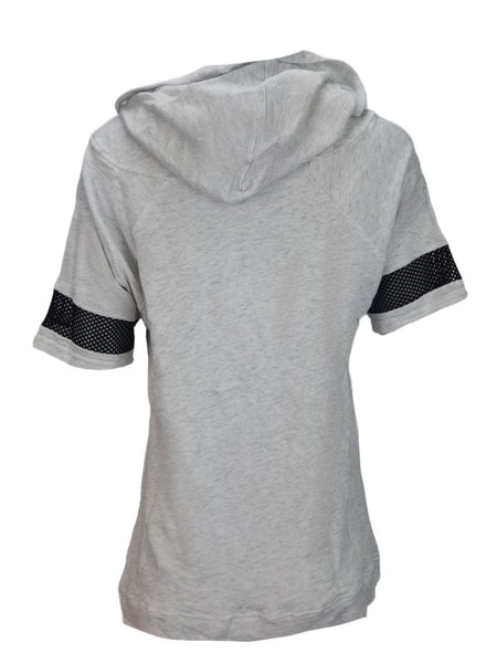 TEREZ Women's White Short Sleeve Hoodie #45602993 Small NWT