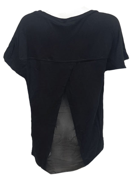 TEREZ Girl's Black Back Slit T-Shirt #11587918 X-Large NWT