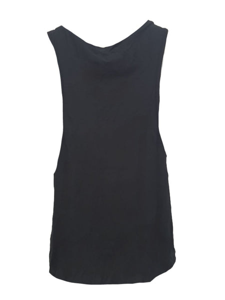 TEREZ Girl's Black Rayon Tank #1189546 Medium NWT