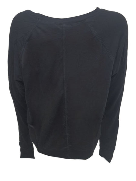 TEREZ Girl's Black Slash Crew Neck Shirt #1252546 NWT