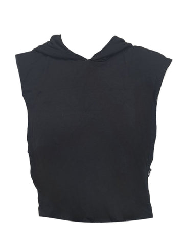 TEREZ Girl's Black Hooded Shirt #49203546 Large NWT