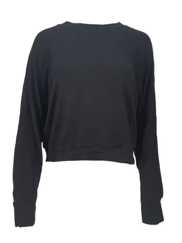 TEREZ Girl's Black Long Sleeve Light Sweatshirt #1100546 NWT