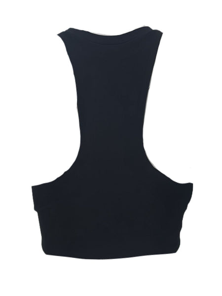 TEREZ Women's Black Cross Sports Bra #23641005 Large NWT