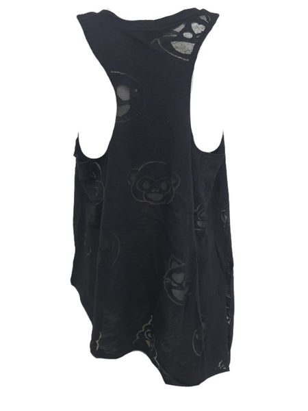 TEREZ Girl's Black Emoji Burnout Tank #488011087 Large NWT