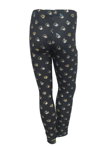TEREZ Girl's Black Crystal Mickey Leggings #4018483 NWT