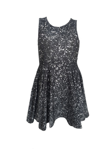 TEREZ Girl's Black Heathered Stars Dress #6003986 5 Years NWT