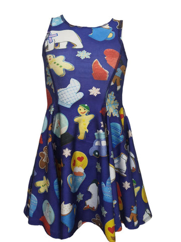 TEREZ Girl's Blue Baked Ideas Dress #6003976 NWT