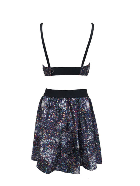 TEREZ Girl's Blue Night Sparkle Skirt #38501941 NWT