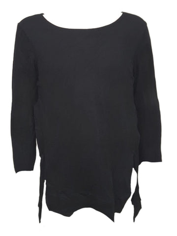 TEREZ Girl's Black Slitted Long Sleeve Shirt #1100546 NWT