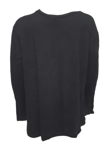 TEREZ Girl's Black Slitted Long Sleeve Shirt #1100546 NWT