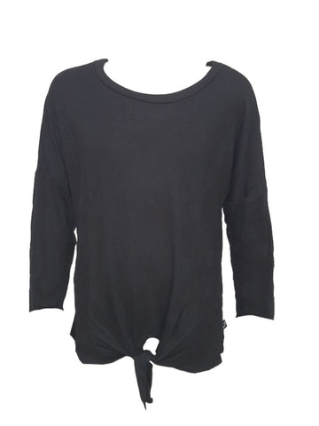 TEREZ Girl's Black Bow Long Sleeve Shirt #1262546 Large NWT