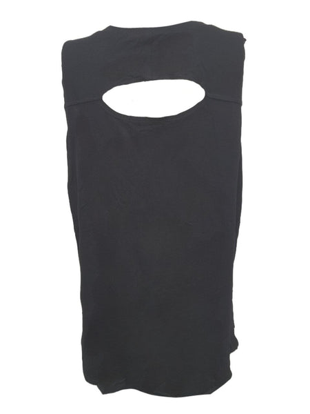 TEREZ Girl's Black Open Back Tank Shirt #1156546 X-Large NWT