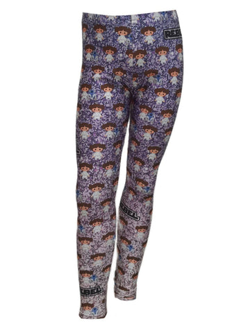 TEREZ Girl's Purple Star Wars Princess Leia Leggings #4038053 NWT