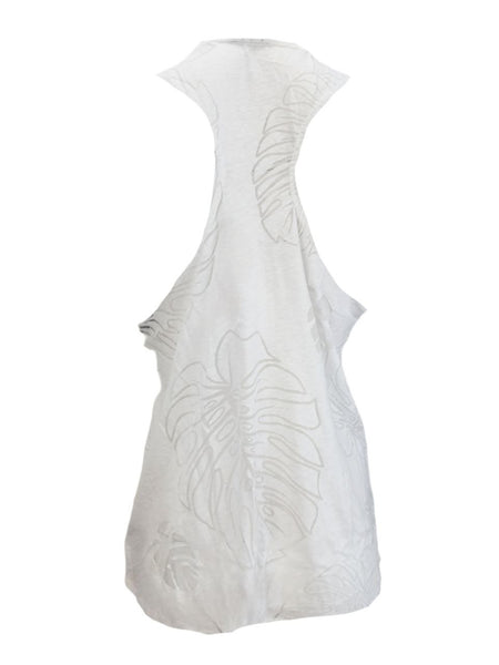TEREZ Women's White Palms Burnout Tank #339021186 NWT