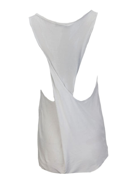 TEREZ Women's White Crossback Tank #2303547 Large NWT