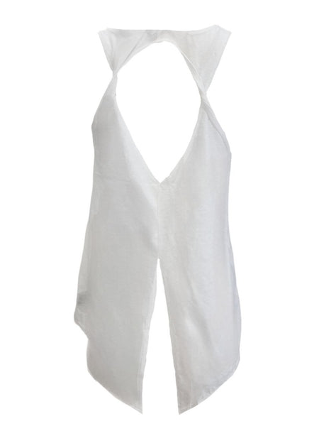 TEREZ Women's White Open Back Tank #43402848 NWT