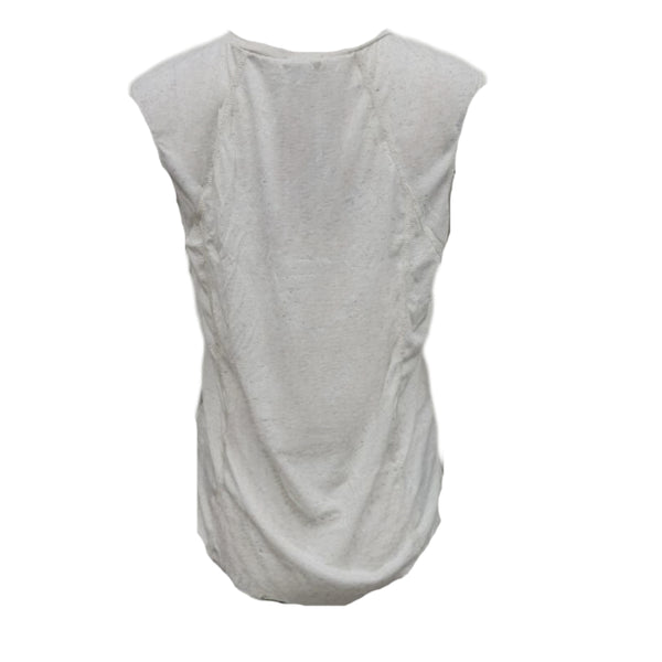 TEREZ Women's White Oatmeal Linen Knub Shirt #23688314 NWT